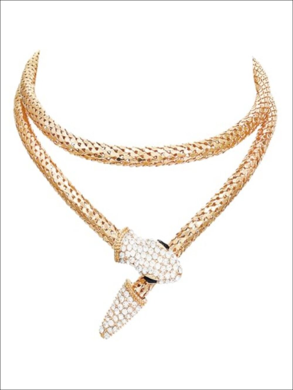 Snake Choker Necklace Bendable Rhinestone Medusa Magnetic Clasp Women